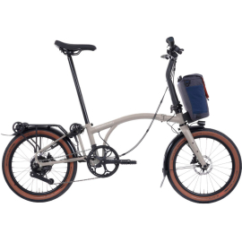 Brompton G Line Electric with Roller Rack in Taildust White