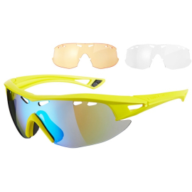 Recon glasses 3 lens pack - matt yellow / blue mirror, amber & clear lenses