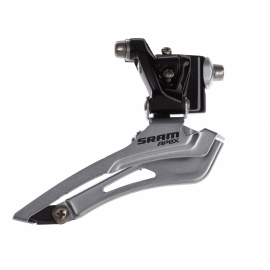 SRAM APEX BLACK FRONT MECH (BRAZE-ON): BLACK